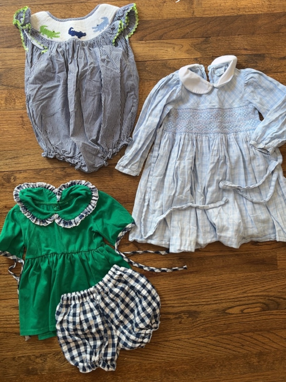 Size 3 Smocked Girls Bundle, dress, bubble, shorts set